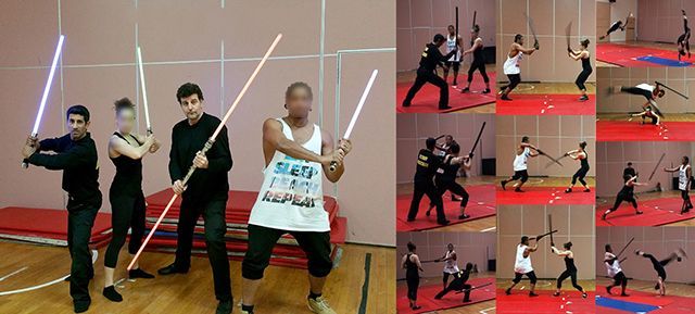 Atelier - workshop : acrobatie, cascade, combat et duel avec sabre laser. Alexis DIENNA - Coordinateur cascade, chorégraphe de combat. Stunt coordinator, fight choreographer.